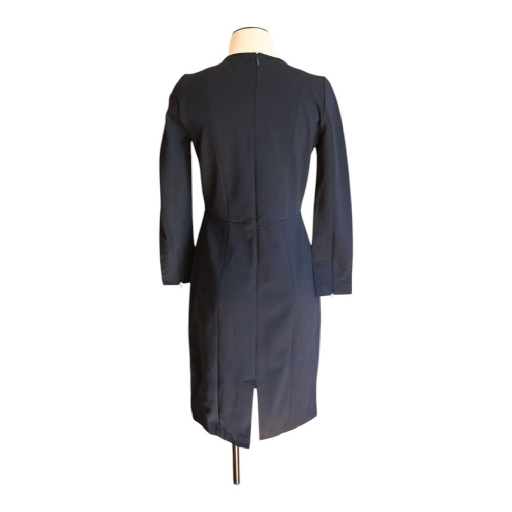 J.Crew Faux Leather Panel Sheath Dress Size 00 Black Bodycon Work Office Chic - Picture 3 of 5